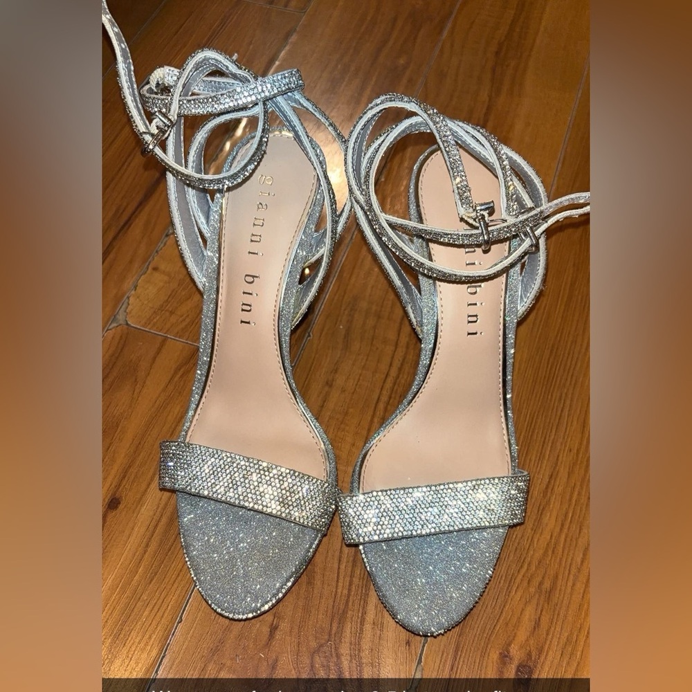 Gianni Bini Glittering Silver Heels